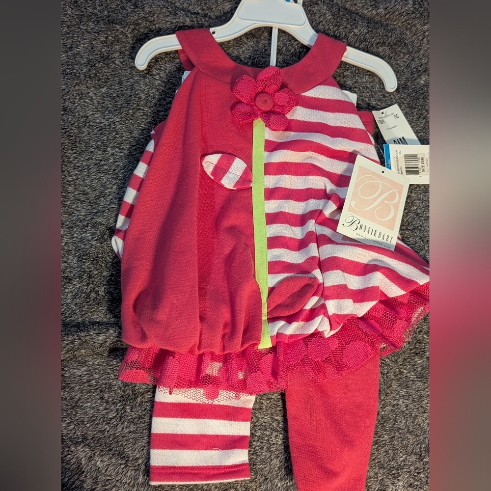 Pink Striped Kids 2-Piece Summer Outfit